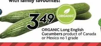 Safeway Organic Long English Cucumbers offer