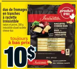 Super C duo de fromages en tranches à raclette Irrésistible | Irrésistible sliced raclette cheese duo offer