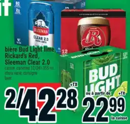 Super C bière Bud Light lime, Rickard's Red, Sleeman Clear 2.0 | beer offer