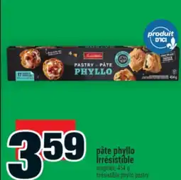 Super C pâte phyllo Irrésistible | Irrésistible phyllo pastry offer