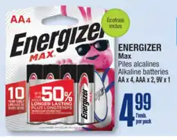 Jean Coutu ENERGIZER Max Alkaline batteries offer