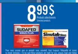 Jean Coutu SUDAFED, SINUTAB Selected products offer