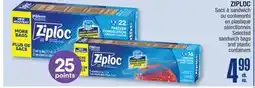 Jean Coutu ZIPLOC Selected sandwich bags and plastic containers offer