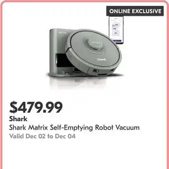 Pharmaprix Shark Matrix Self-Emptying Robot Vacuum offer