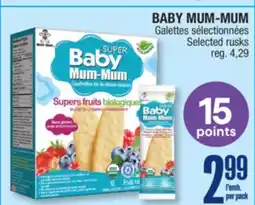 Jean Coutu BABY MUM-MUM Galettes sélectionnées rusks offer