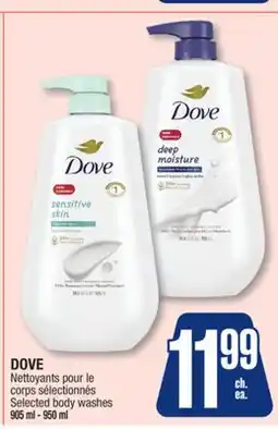 Jean Coutu DOVE Selected body washes offer