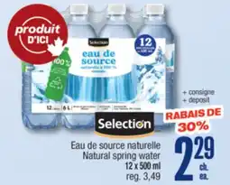 Jean Coutu SELECTION Natural spring water offer