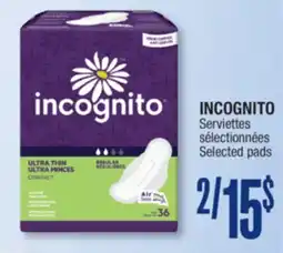 Jean Coutu INCOGNITO Selected pads offer