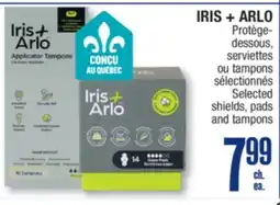 Jean Coutu IRIS + ARLO Selected shields, pads and tampons offer