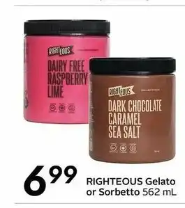 Safeway Righteous Gelato or Sorbetto offer