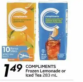 Safeway Compliments Frozen Lemonade or Iced Tea offer