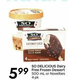 Safeway So Delicious Dairy Free Frozen Dessert offer