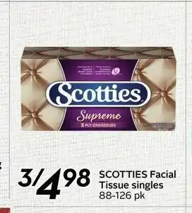 Safeway Scotties Facial Tissue singles offer