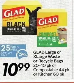 Safeway Glad Large or XLarge Waste or Recycle Bags offer
