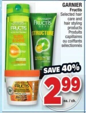 Jean Coutu Garnier Fructis offer