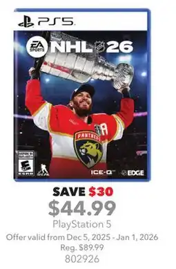 GameStop PlayStation 5 NHL 26 offer
