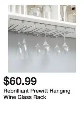 Wayfair Rebrilliant Prewitt Hanging Wine Glass Rack offer