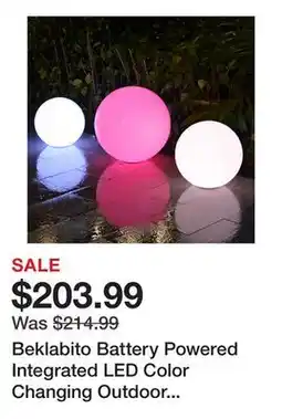 Wayfair Beklabito Battery Powered Integrated LED Color Changing Outdoor Floating Light offer