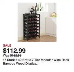 Wayfair 17 Stories 42 Bottle 7-Tier Modular Wine Rack Bamboo Wood Display Shelf with TableTop offer