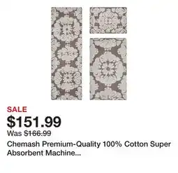 Wayfair Chemash Premium-Quality 100% Cotton Super Absorbent Machine Washable 3 Piece Bathroom Rug Set offer