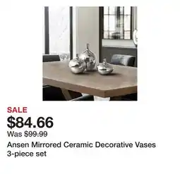 Wayfair Ansen Mirrored Ceramic Decorative Vases 3-piece set offer