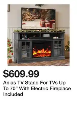 Wayfair Anias TV Stand For TVs Up To 70 With Electric Fireplace Included offer