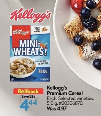 Walmart Kellogg's Premium Cereal offer