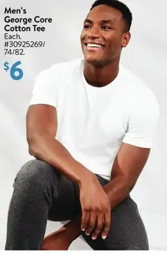Walmart Men's George Core Cotton Tee offer