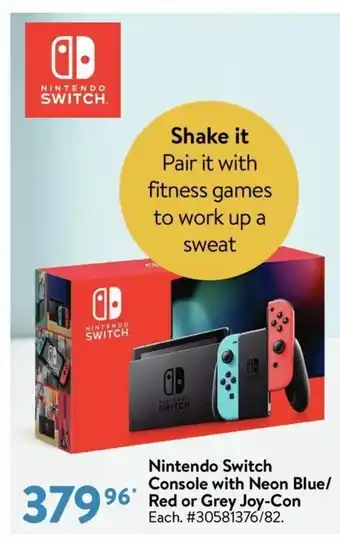 Walmart Nintendo Switch Console with Neon Ble/Red offer
