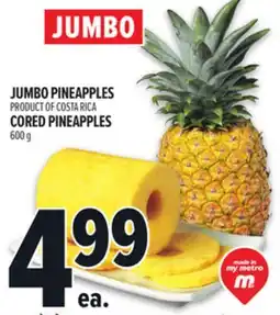 Metro JUMBO PINEAPPLES, CORED PINEAPPLES offer