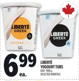 Metro LIBERTÉ YOGOURT TUBS offer