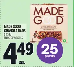 Metro MADE GOOD GRANOLA BARS offer