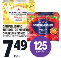 Metro SAN PELLEGRINO NATURALI OR MOMENTI SPARKLING DRINKS offer