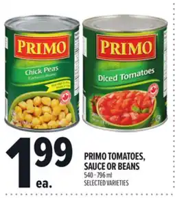 Metro PRIMO TOMATOES, SAUCE OR BEANS offer