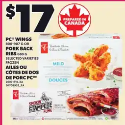 Independent Grocer PC WINGS 800-907 G OR PORK BACK RIBS, 680 G offer