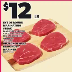 Independent Grocer EYE OF ROUND MARINATING STEAK offer