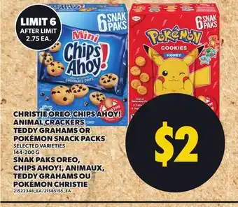 Independent Grocer CHRISTIE OREO, CHIPS AHOY!, ANIMAL CRACKERS, TEDDY GRAHAMS OR POKÉMON SNACK PACKS 144-200 G offer
