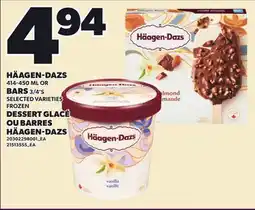 Independent Grocer HÄAGEN-DAZS, 414-450 ML OR BARS, 3/4'S offer