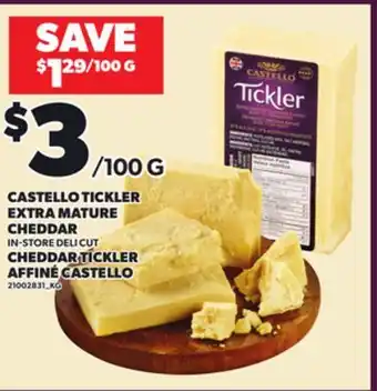 Independent Grocer CASTELLO TICKLER EXTRA MATURE CHEDDAR offer