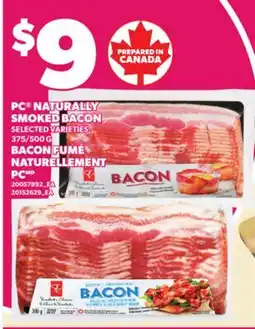 Independent Grocer PC NATURALLY SMOKED BACON, 375/500 G offer