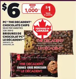 Independent Grocer PC THE DECADENT CHOCOLATE CHIPS, 226-300 G offer