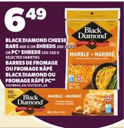 Independent Grocer BLACK DIAMOND CHEESE BARS 400 G OR SHREDS 300-320 G OR PC SHREDS 250-320 G offer