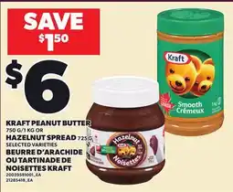 Independent Grocer KRAFT PEANUT BUTTER 750 G/1 KG OR HAZELNUT SPREAD 725 G offer
