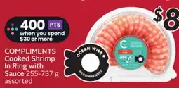Sobeys COMPLIMENTS Cooked Shrimp In Ring with Sauce offer