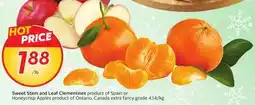 Sobeys Sweet Stem and Leaf Clementines offer