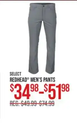 Cabela's SELECT REDHEAD MEN'S PANTS offer