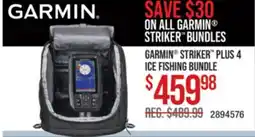 Cabela's GARMIN STRIKER PLUS 4 ICE FISHING BUNDLE offer