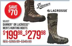 Cabela's SELECT DANNER OR LACROSSE MEN'S HUNTING BOOTS offer