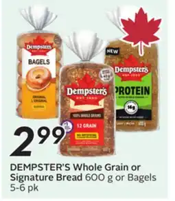Sobeys DEMPSTER'S Whole Grain or Signature Bread offer