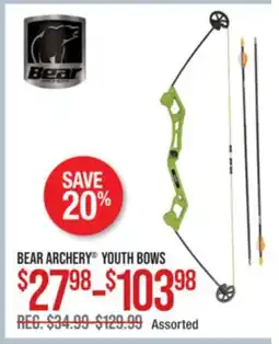 Cabela's BEAR ARCHERY YOUTH BOWS offer